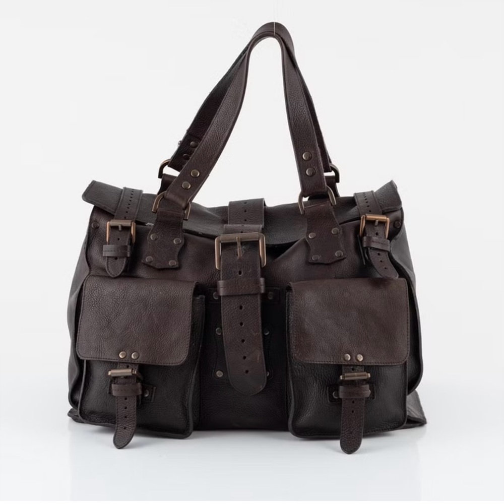 Mulberry Dark Brown Leather Satchel Crossbody Bag